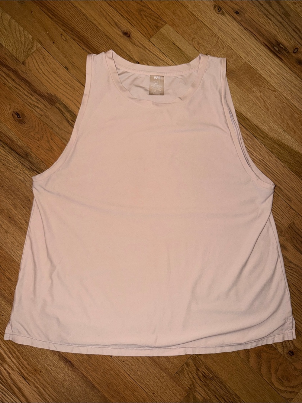 We Over Me Pale Pink Muscle Tank Size Large